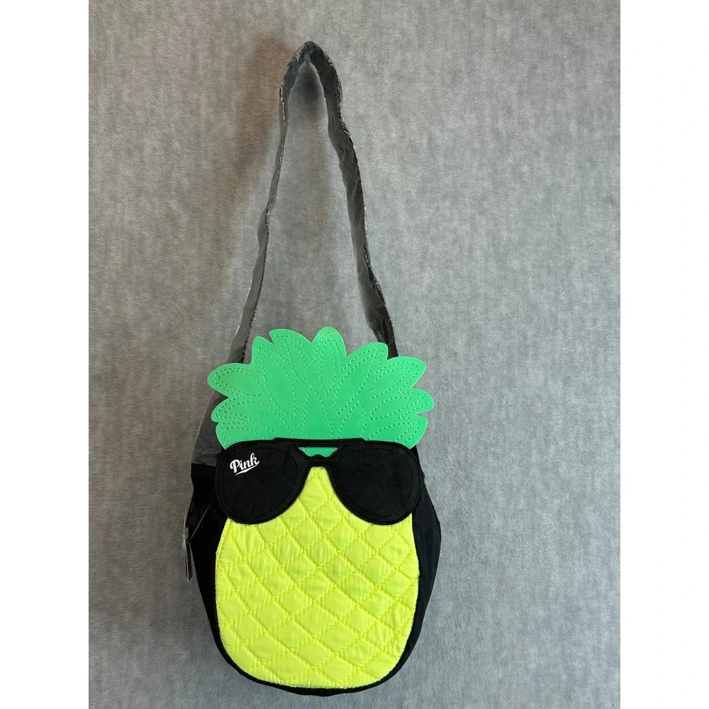 Victoria's Secret PINK Pineapple Cooler Bag Yellow Green Tote‎ Insulated NWT